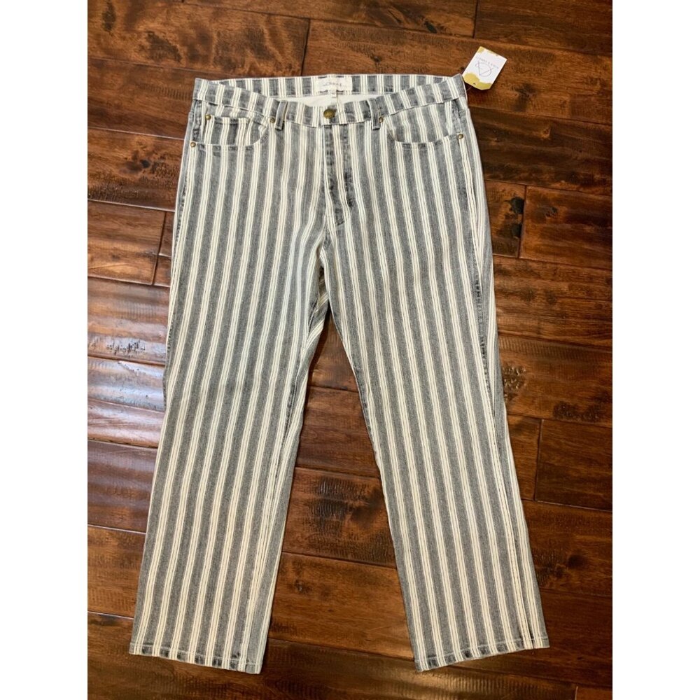 The GREAT Black White Striped Denim The Gent Jeans Size 31